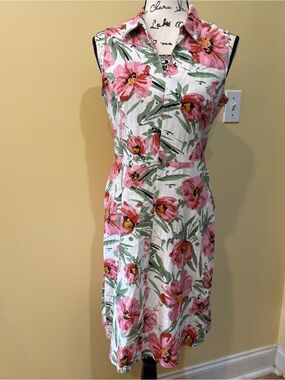 T Tahiti Sleeveless Pink Floral Dress, 4